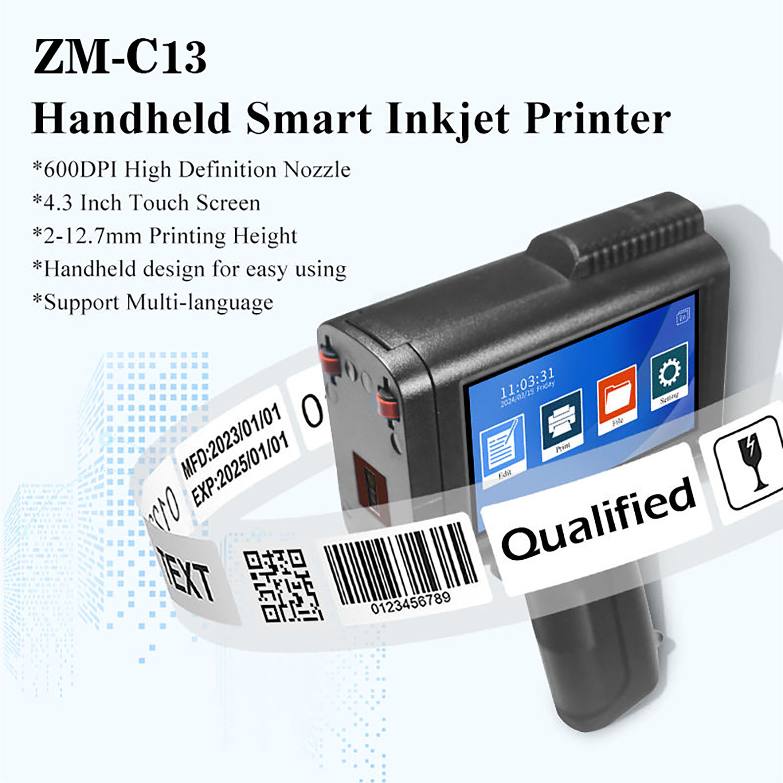 ZM-C13, Printer Inkjet Portabe - Barcode Printer ulasan dan harga